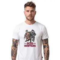 Tricou Scud Hunters alb Helikon-Tex - S