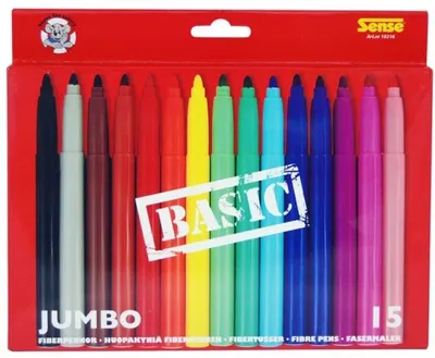 Carioci colorate Sense Basic – Jumbo, 15 bucati