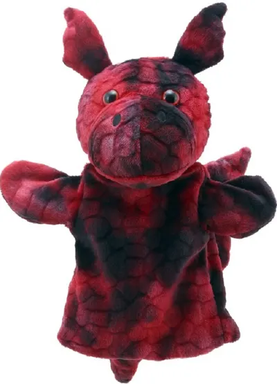 Papusa-manusa The Puppet Company - Dragon rosu, 25 cm