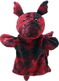 Papusa-manusa The Puppet Company - Dragon rosu, 25 cm