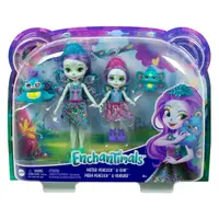 Set de păpuși Enchantimals - Patter & Piera Peacock, 4 piese