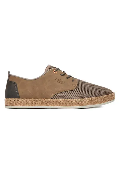 Pantofi barbati - espadrile - rotund - bej - textil