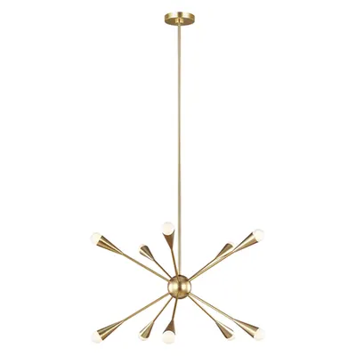 Corp de iluminat suspendat, lustra Jax 10 Light Chandelier – Burnished Brass