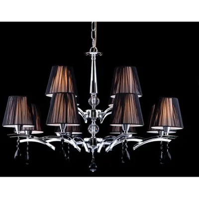 Candelabru Modern Arte,8 becuri dulie E14, 230V,D.80cm, H.54 cm,Crom
