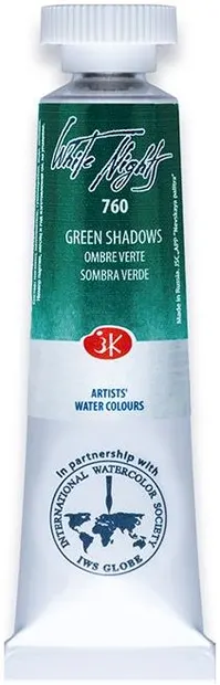 Vopsea de acuarelă Paleta Nevskaya Leningrad Nopti albe - 760, Umbre verzi, 10 ml