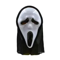 Mască pentru Halloween, Goodmark, model Ghost Face, cu glugă neagră, one size