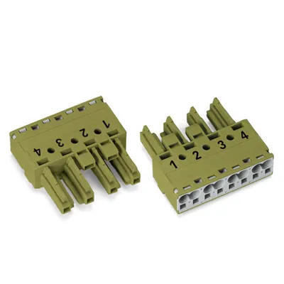 Socket; 4-pole; Cod. B; 4,00 mm²; light green