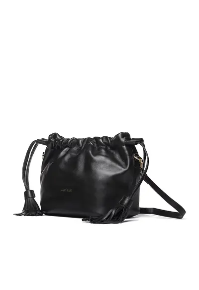Geanta crossbody de piele Serenitate - Negru