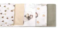 Set 5 scutece multifunctionale Sensillo Mouse Beige 70x80 cm din muselina 100 bumbac,suprafata texturata,moale si absorbanta