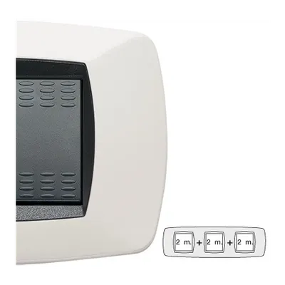 Placa ornament technopolimer, 2+2+2 module, alba