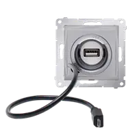 Incarcator USB si Micro -USB, 5V/DC; silver mat metalic