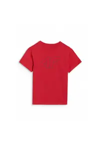 Tricou Oversize Baieti Junior - Bumbac 100% - Rosu - Sportstyle - Marime 122 - Imprimeu Logo Frontal - Sezon SS25