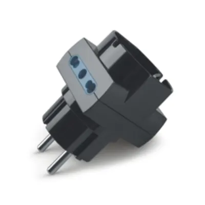 3-Way Adaptorn2p+t-16a-(s31-Franco/german) Black 2x2p+e-16a-(p17/11) 1x2p+t-16a-(p40)
