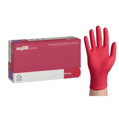 Manusi nitril nepudrate EasyCare cutie 100 buc marime M Berry - ECR-BRM
