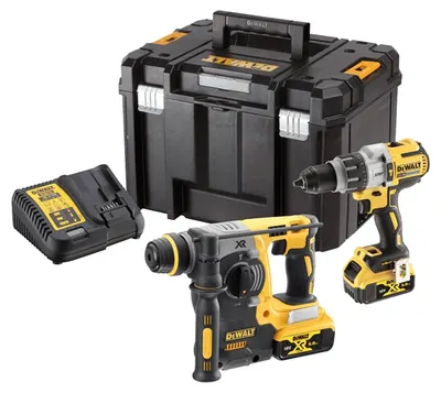 Set scule fără fir DeWALT - DCK229P2T-QW, șurubelniță cu impact și ciocan rotativ cu geantă