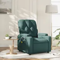 Gossi fotoliu de masaj rabatabil, verde inchis, material textil