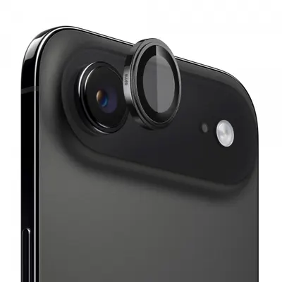 Folie de protectie Camera Spate Blueo Sapphire Crystal pentru Apple iPhone 17 Air, Sticla Securizata, Neagra