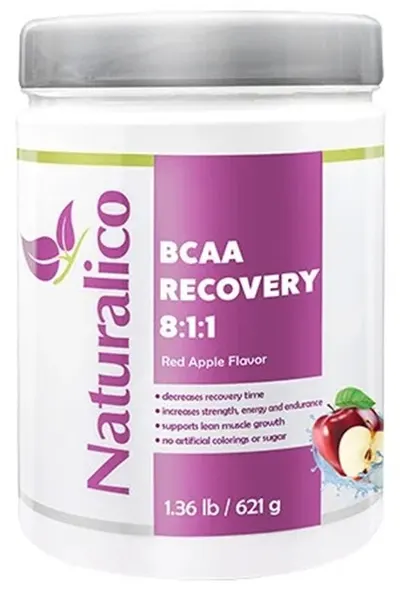 BCAA Recovery 8:1:1, măr roșu, 621 g, Naturalico