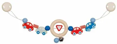 Jucărie suspendată pentru cărucior cu clipuri Goki - Mașini cu semne de circulație