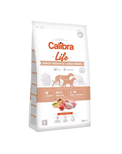 CALIBRA Dog Life Senior Medium&Large Chicken 2,5 kg Hrana caini seniori talie medie si mare