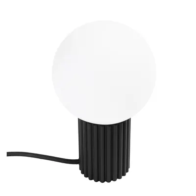 Veioză neagră cu abajur din sticlă (înălțime 19 cm) Orbital – Sollux