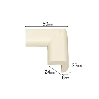 Set 4 protectii pentru colturi mobila, din spuma, Maro 24x50x22x6