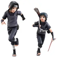 Set de statuete Megahouse Animation: Naruto Shippuden - Itachi & Sasuke Uchiha, 15 cm