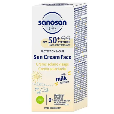 Crema de fata pentru copii cu protectie solara SPF50+, Sanosan | 30 ml