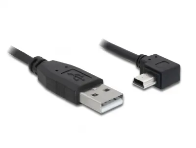 Cablu USB 2.0 la mini USB-B unghi 90 grade T-T 0.5m, Delock 82680*