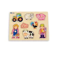 Puzzle din lemn cu manere Andreu toys - Ferma