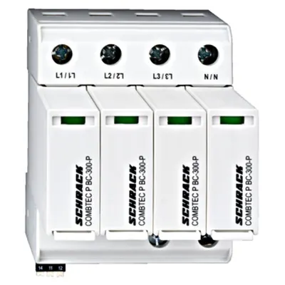 Descărcător T1+T2, 4+0, TNS / 12,5kA+c.aux.