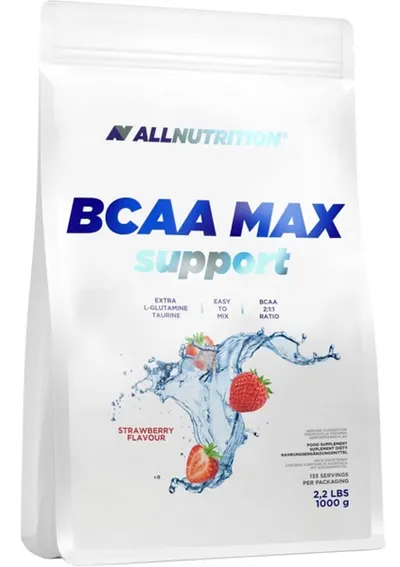 BCAA Max Support, căpșună, 1 kg, AllNutrition