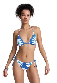 Costum de baie cu doua piese si model floral Essentials Tiki 2 - Alb/Albastru