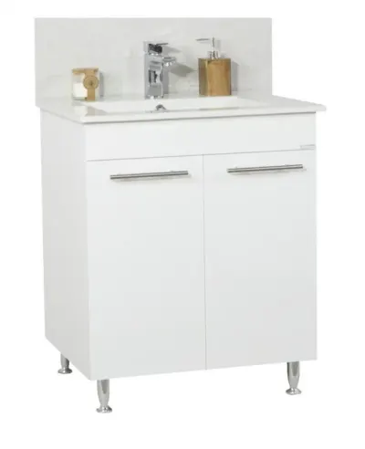 Set Baza front MDF si Lavoar seria 054, 70 cm, alb