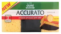 Bureți de bucătărie cu canal Domi - Accurato, 3 bucăți, galben