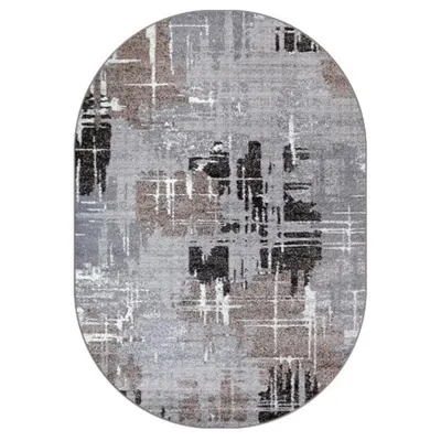 Covor Oval, 100 x 200 cm, Gri / Maro, Mira 24037/123