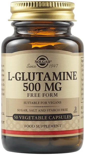 L-Glutamine, 500 mg, 50 capsule vegetale, Solgar