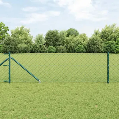vidaXL Gard de lanț cu vârfuri 25 x 0,4 m Oțel cu strat de PVC Verde