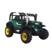 Tractor electric pentru copii Nichiduta Excavator Green 12V cu telecomanda 2,4G, 2motoarex38W,Scaun din piele ecologica,Roti rezistente,Lumini LED,Aplicatie control de pe telefon,Functie leganare,Usi cu deschidere,Muzica