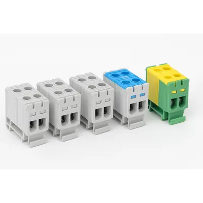 Pachet cleme derivatie 1.5-16mm2 pentru sina DIN - 3 gri, 1 albastra, 1 galben-verde