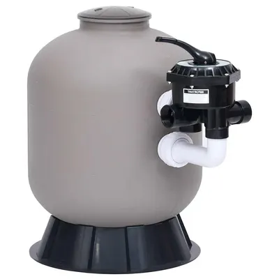 vidaXL Filtru cu nisip de piscină cu supapă 6 căi fixare laterală gri