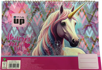 Bloc de schițe cu spirală Back Me Up - Pastel Unicorn, 30 file