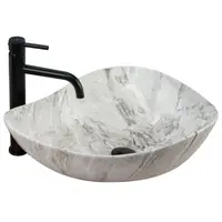 Lavoar baie cu montare pe blat, imitatie piatra mat, asimetric, Rea Dora