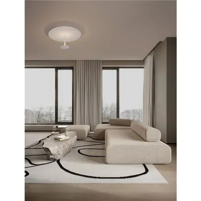 Plafoniera NIMA Triac Dimabil Nisipiu Alb Otel, Aluminiu & Acrylic LED 15 Wat 220-240Volt 984Lm 3000K IP20