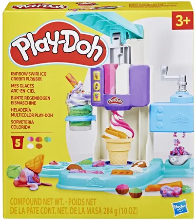 Set cu plastilină Play-Doh - Rainbow Swirl Ice Cream