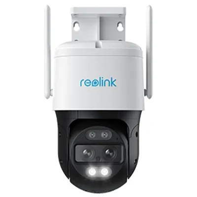 Camera IP WiFi Speed Dome PTZ Reolink TrackMix W760, 4K, 2.8 + 8 mm, lumina alba / IR 15 m, dual band, slot card, microfon, difuzor