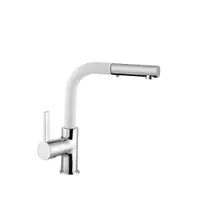 Baterie bucatarie Celesta Cosmo 1010025 monocomanda pipa extractibila perlator cu doua functii cromat/alb mat