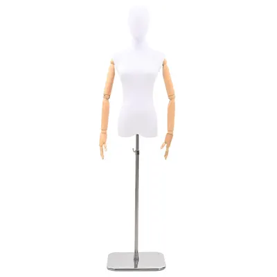 vidaXL Manechin ajustabil 165-213 cm cu bază Feminin PP Alb