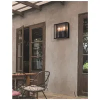Aplica SORREN Anthracit Aluminiu turnat Aluminiu & Sticla clara LED E27 2x12 Wat 220-240 Volt IP65 Fara bec