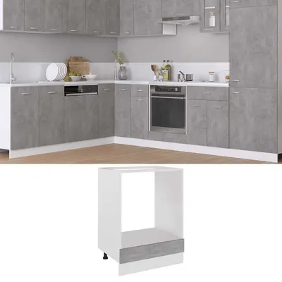 vidaXL Dulap pentru cuptor "Riga", gri beton, 60x46x81,5 cm